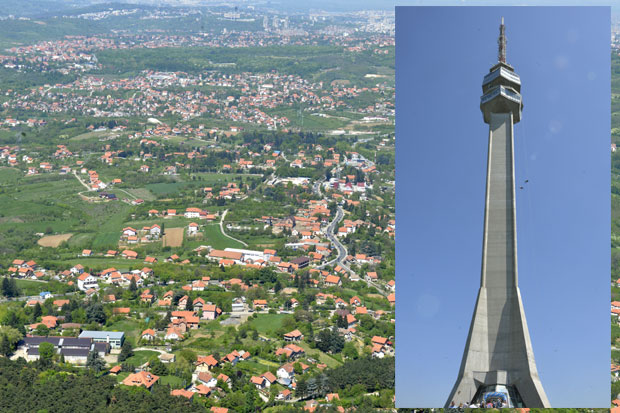 Отворен плато са летњом позорницом испод Авалског торња