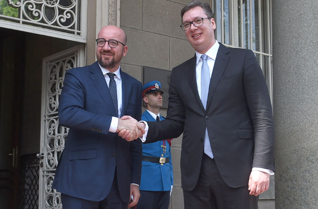 Вучић и Брнабићева се састали са премијером Белгије; Мишел: Ценим искреност и директан приступ председника Србије