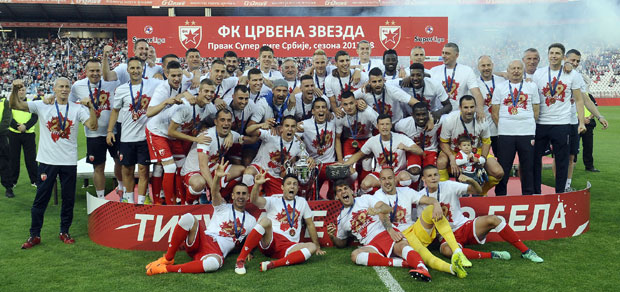 ЗВЕЗДА ПРЕД 35.000 НАВИЈАЧА ПРОСЛАВИЛА ТИТУЛУ ШАМПИОНА: Славље у црвено-белом