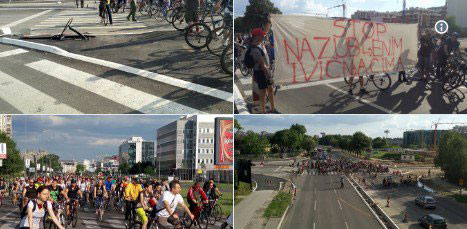 Бициклисти блокирали илегални моторни саобраћај на Савском насипу у Новом Београду