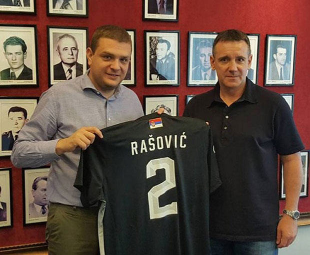 Вук Рашовић у посети Партизану