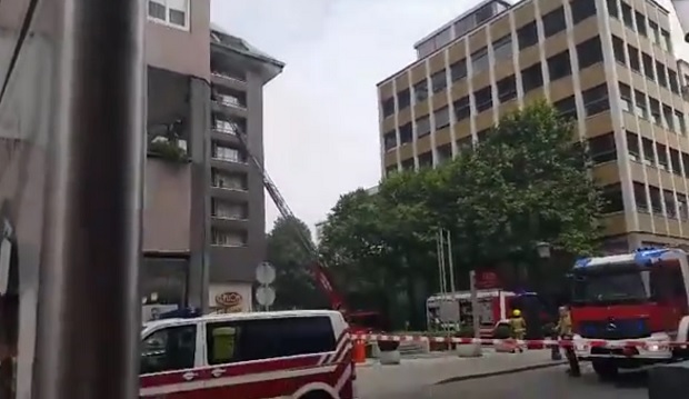 Угашен пожар у хотелу у центру Љубљане (ВИДЕО)