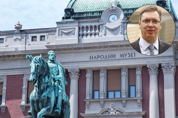 Вучић са ћерком Милицом посетио Народни музеј