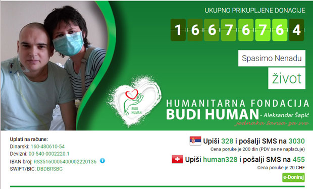 ПОМОЗИМО НЕНАДУ РИСТИЋУ ДА ПЛАТИ ЛЕЧЕЊЕ: Дуг тежи од лимфома