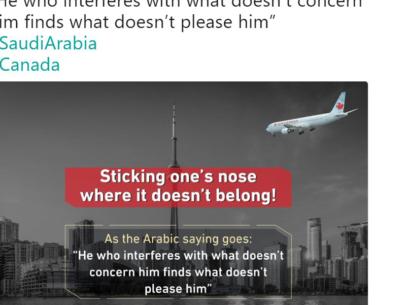 Египат уз Саудијце у политичком спору са Канадом