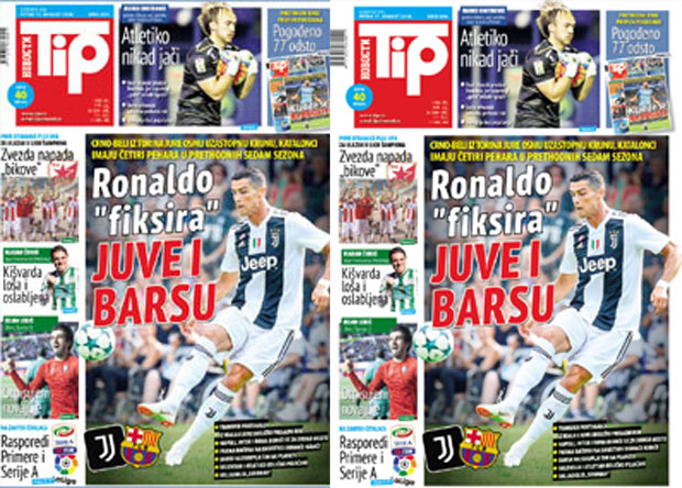 У новом броју „Типа“: Роналдо „фиксира“ Јуве и Барсу