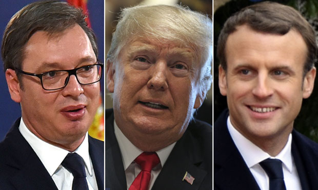 Вучић, Трамп и Макрон траже решење за Косово