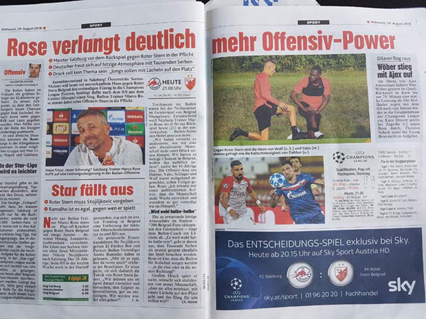 АУСТРИЈСКИ МЕДИЈИ: Офанзива Салцбурга против Звезде