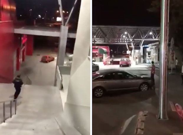 Аутом бежао низ степенице (ВИДЕО)