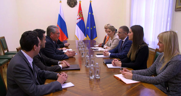 СТЕФАНОВИЋ РАЗГОВАРАО СА ЧЕПУРИНОМ: Добра сарадња Србије и Русије (ФОТО)