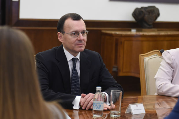 ПРЕДСЕДНИК СА ПРЕДСТАВНИКОМ РУСКЕ КОРПОРАЦИЈЕ РОСАТОМ: Сарадња у примени нуклеарне енергије у мирољубиве сврхе