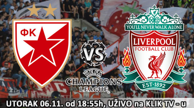 СПЕКТАКЛ НА КЛИК ТВ: Гледајте уживо Звезду и Ливерпул у Лиги шампиона