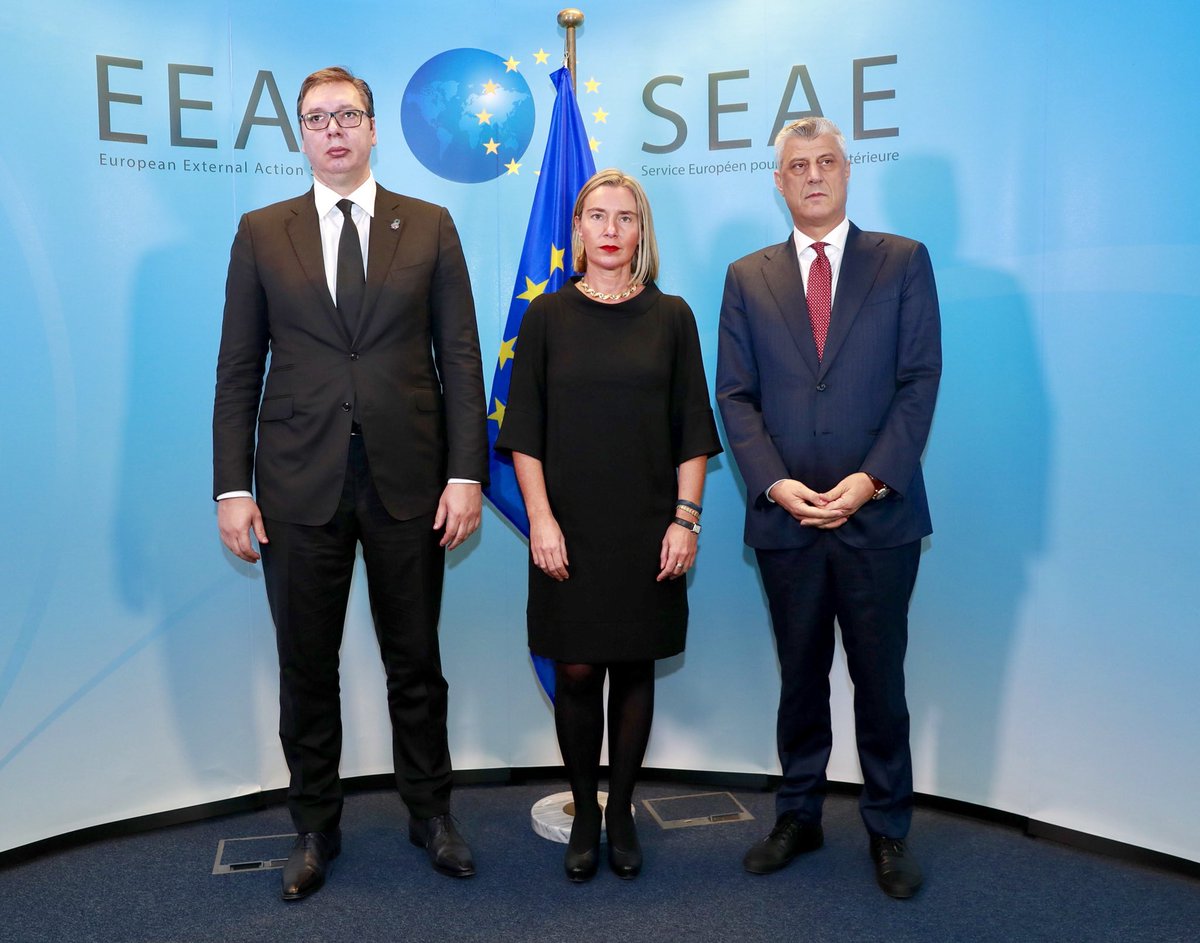 ДИЈАЛОГ БЕОГРАДА И ПРИШТИНЕ: Завршен састанак Вучића, Могерини и Тачија у Бриселу