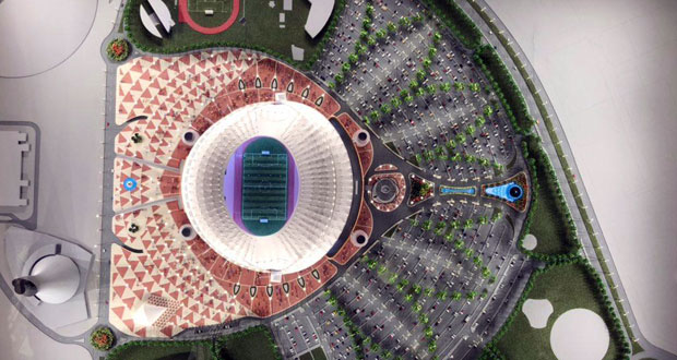 КАТАР: Стадион од карго контејнера сложених по принципу лего коцкица