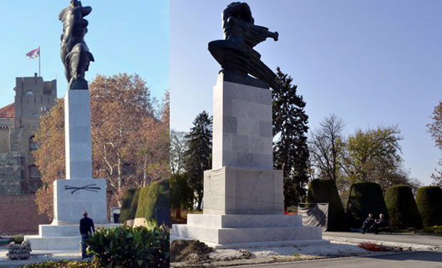 Споменик захвалности Француској ишаран спрејом па очишћен