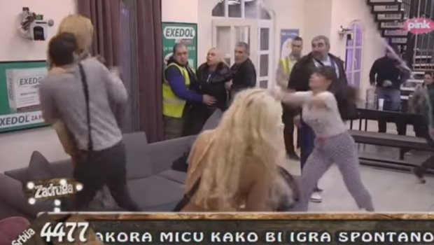 МИЉАНА ИЗ СВЕ СНАГЕ ФЛАШОМ ПОГОДИЛА ЈЕЛЕНУ ГОЛУБОВИЋ У ГЛАВУ: Она се срушила на под, задругари је хитно извели (ВИДЕО)