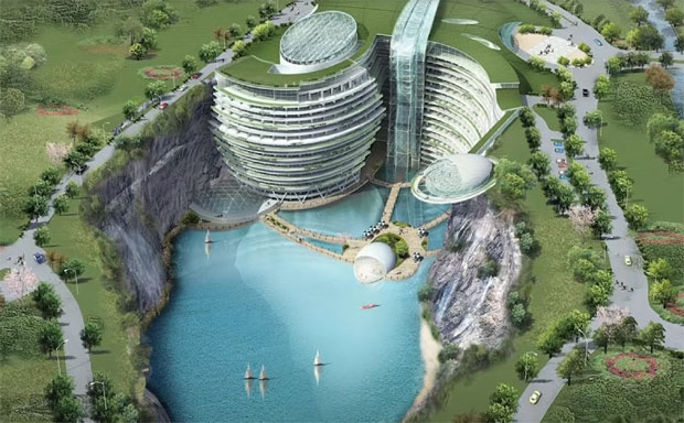 Хотел у рударској јами, 16 спратова испод земље