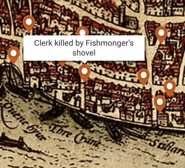 Онлајн мапа која открива сва убиства у средњовековном Лондону