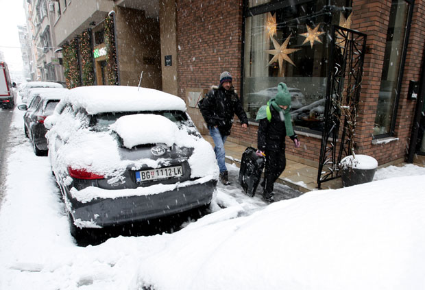 ОЧЕКУЈЕ СЕ И ДО ПОЛА МЕТРА СНЕЖНОГ ПОКРИВАЧА: Пало дрво под теретом снега у Кнеза Вишеслава