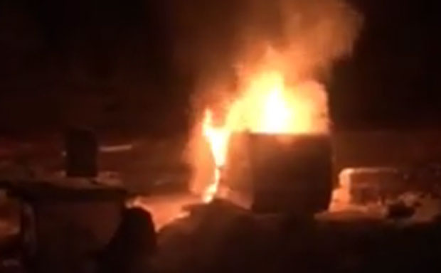 Пожар на градилишту мини-хидроцентрале у селу Ракита (ВИДЕО)