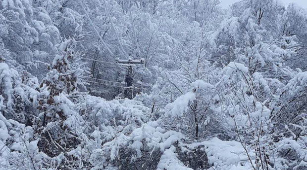 СНЕГ ПРАВИ ПРОБЛЕМЕ: Блокиран пут код Тутина; Без струје око 2.000 потрошача из Нове Вароши, Пријепоља и Прибоја
