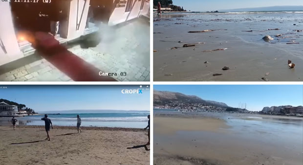 НЕВЕРОВАТНИ ПРИЗОРИ У ХРВАТСКОЈ: Нестало море, бура у Далмацији натерала човека да лети (ВИДЕО)