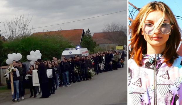 Сахрањена девојка која је пала с крова: Чувамо те у својим срцима