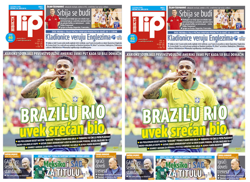 У НОВОМ БРОЈУ ТИПА: Бразилу Рио увек срећан био