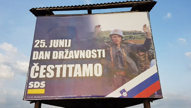 Билборд војника ЈНА са подигнутим рукама освануо у Словенији