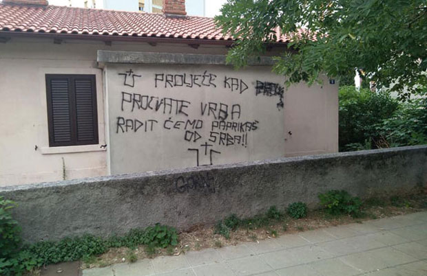Претећи графити против Срба осванули и у Ријеци и Ервенику
