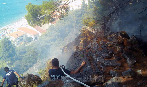 ПОЖАР ИЗНАД СУТОМОРА: Гори око 15.000 квадрата под боровином  и ниским растињем