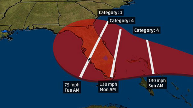 Ураган граби ка Флориди, Ролингстонси померили концерт