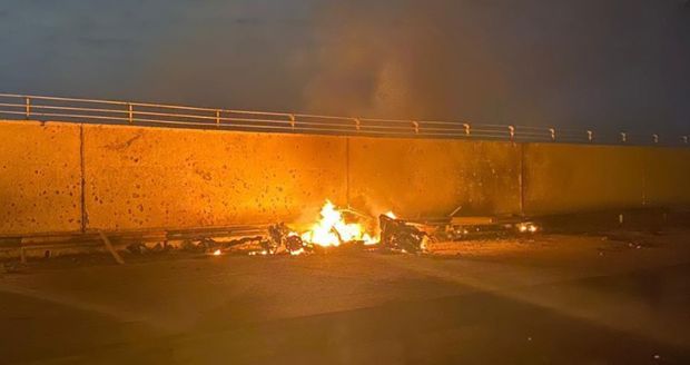 Пламен у Багдаду: Снимци са места убиства иранског генерала у Ираку (ВИДЕО)