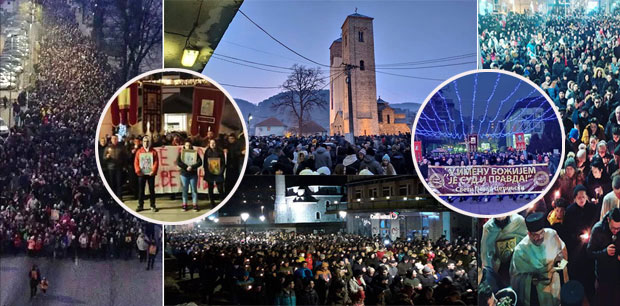 Црна Гора БРАНИ светиње: Амфилохије предводи 10.000 верника, 17.000 Беранаца пред Ђурђевим ступовима, први пут литија у Даниловграду, Будва, Жабљак протестују, Херцег Нови се дигао на ноге! (ФОТО/ВИДЕО)