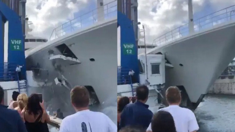 Абрамовичева јахта ударила у други брод, а реакција две жене је невероватна (ВИДЕО)