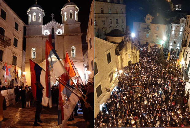 Инцидент на литији у Котору: Мајка оснивача ЦПЦ бесно поливала водом вернике, поквасила и бебу у колицима