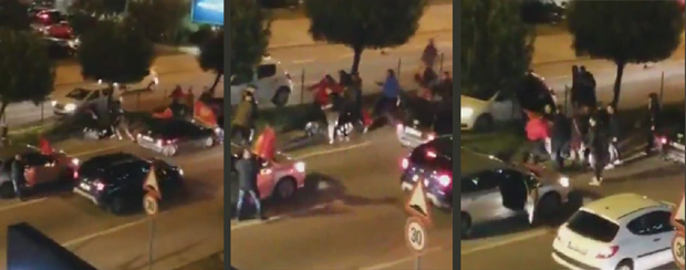 Дивљачке сцене у Подгорици: Десет црногорских патриота брутално пребија душманина јер је показао ТРИ ПРСТА (ВИДЕО)