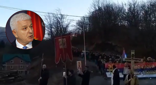 Хиљаде верника СПЦ прошло кроз село Душка Марковића: Мојковчани премијеру Црне Горе показали шта мисле о отимању храмова (ВИДЕО)