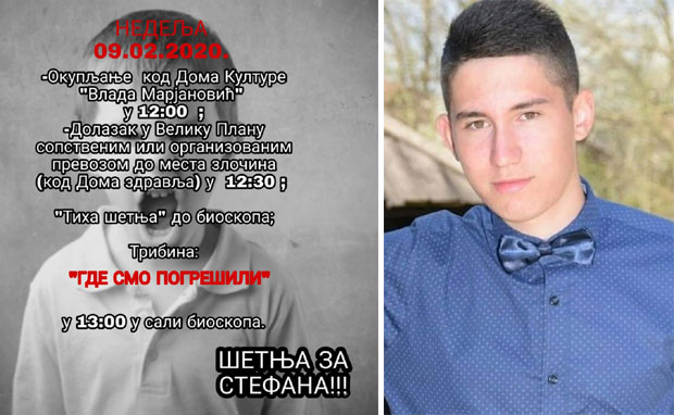 После пребијања на смрт осамнаестогодишњака: У Великој Плани у недељу грађански протест „Шетња за Стефана“ 