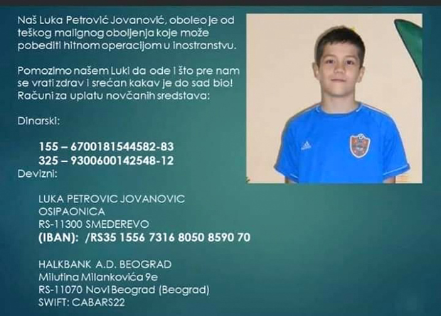 Цео Пожаревац покушава да помогне Луки (12), али је времена све мање: Позивају се људи великог срца да дођу на хуманатирани концерт 