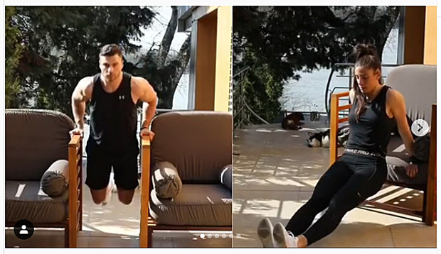 Најбоља српска атлетичарка одржава форму: Ивана Шпановић са Марком вежба у својој кући (ФОТО)