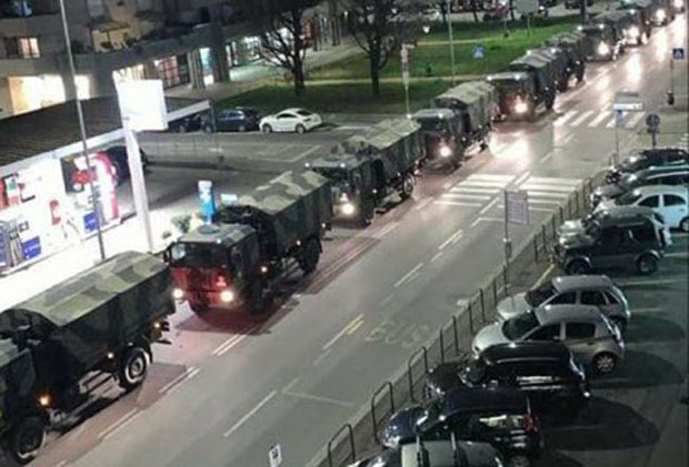 Војска камионима одвози лешеве, не стижу да их сахране: Мештани Бергама са прозора гледали судбину својих суграђана (ВИДЕО)