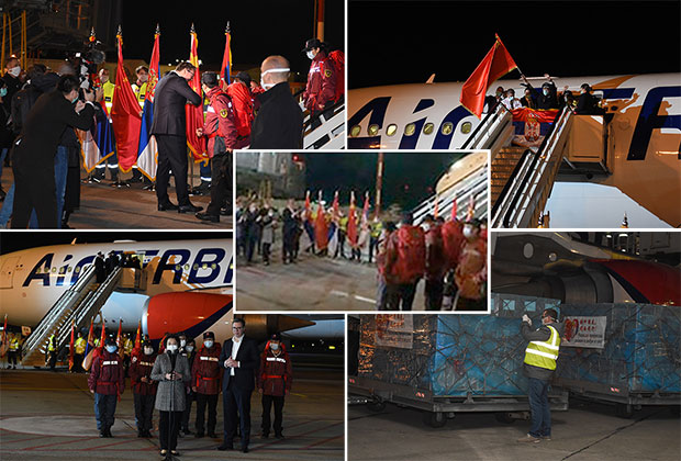 Авион са стручњацима и опремом из Кине слетео у Београд: Председник Вучић их дочекује на аеродрому, велики аплауз за експерте из Вухана (ВИДЕО)