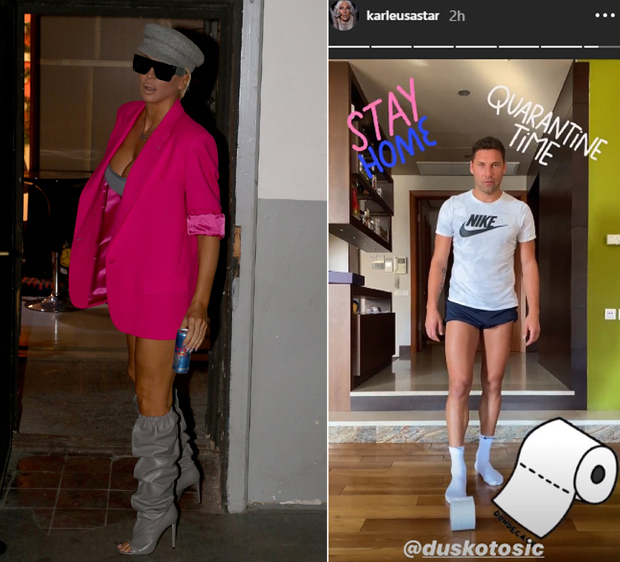 Карлеуша окачила слику Душка Тошића из кућног карантина: Ролна уместо лопте