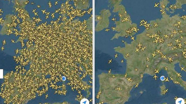 Корона приземљила и авионе: Радарски снимак показује каква је ситуација изнад Европе