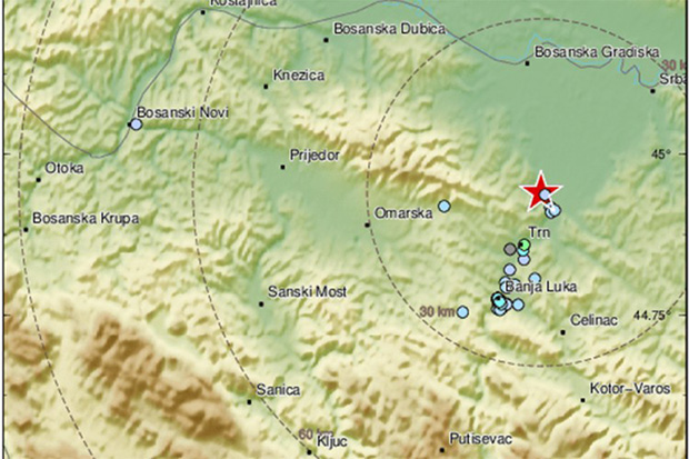 Земљотрес у Републици Српској: Епицентар 20 км од Бањалуке
