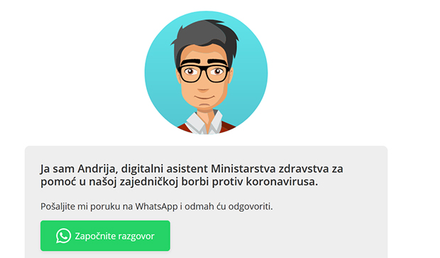Грађани не схватају озбиљно  Андрију, првог ДИГИТАЛНОГ АСИСТЕНТА у борби против вируса корона у Хрватској: Дајте нам Анђелку!
