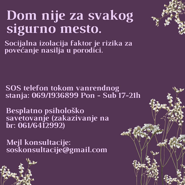 Онлајн подршка у случају насиља: Новосадски СОС женски центар пружа помоћ и у ванредном стању 
