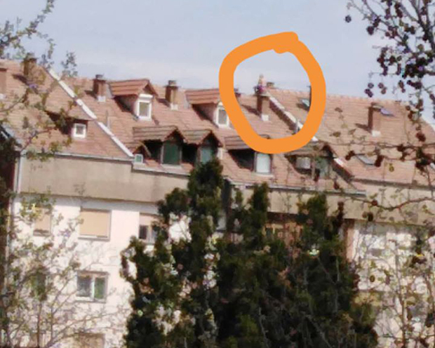 Убијао време током полицијског часа: Изашао на кров стамбене зграде и сунчао се седећи на димњаку