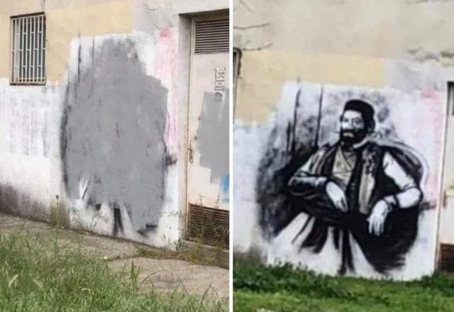 Прекречен Његошев мурал на Бастону: Затворили сте му очи да не гледа шта радите